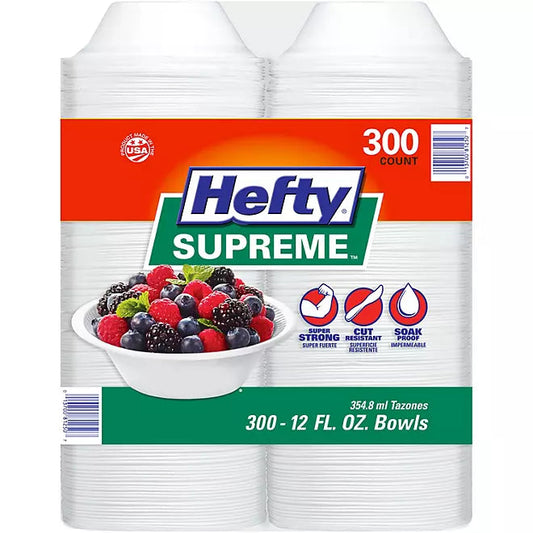 Hefty Supreme Heavyweight Foam Bowls, 12 oz., 300 ct. Retailoutlet