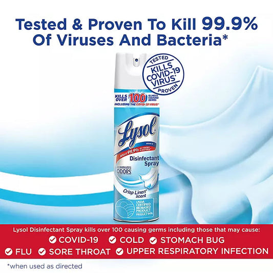 Lysol Disinfectant Spray, Crisp Linen 19 oz., 3 pk. Retailoutlet