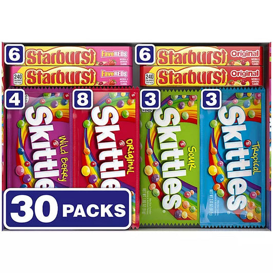 Starburst & Skittles Chewy Candy Variety Bo Retailoutlet