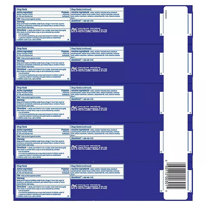 Crest 3D White Vivid Mint Ultra Whitening Toothpaste, 5.2 oz., 5 Retailoutlet