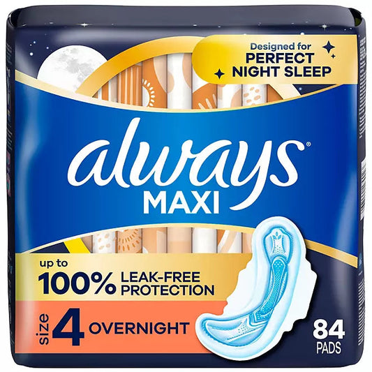 Always Maxi Overnight Pads with Wings, Size 4 Retailoutlet