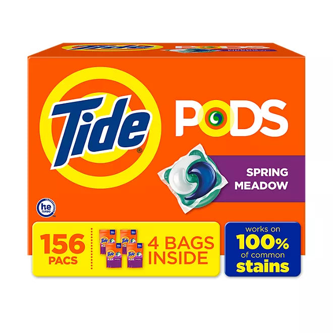 Tide PODS Laundry Detergent Pacs, Spring Meadow, 156 ct. Retailoutlet