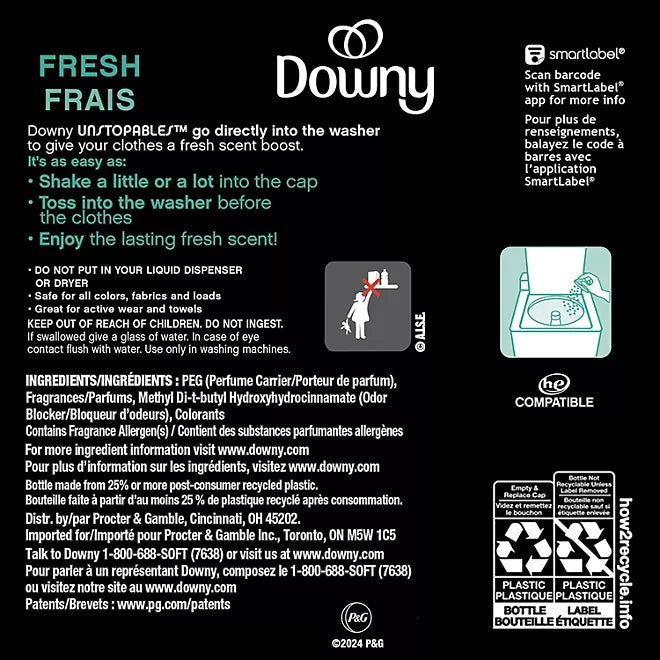 Downy Unstopables In-Wash Laundry Scent Booster Beads, Fresh Retailoutlet