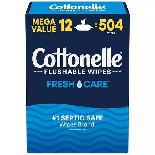 Cottonelle Freshcare Flushable Wipes, 12 ct., 504 wipes Retailoutlet