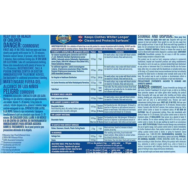 Locked Value Clorox Performance Bleach, 3 ct. Retailoutlet