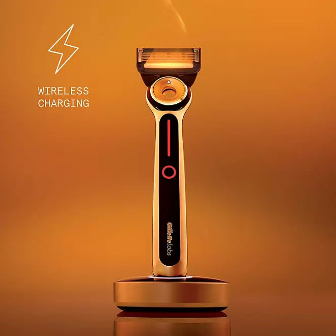 Heated Razor by GilletteLabs - 1 Handle, 6 Blade Refills, 1 Charging Dock Retailoutlet
