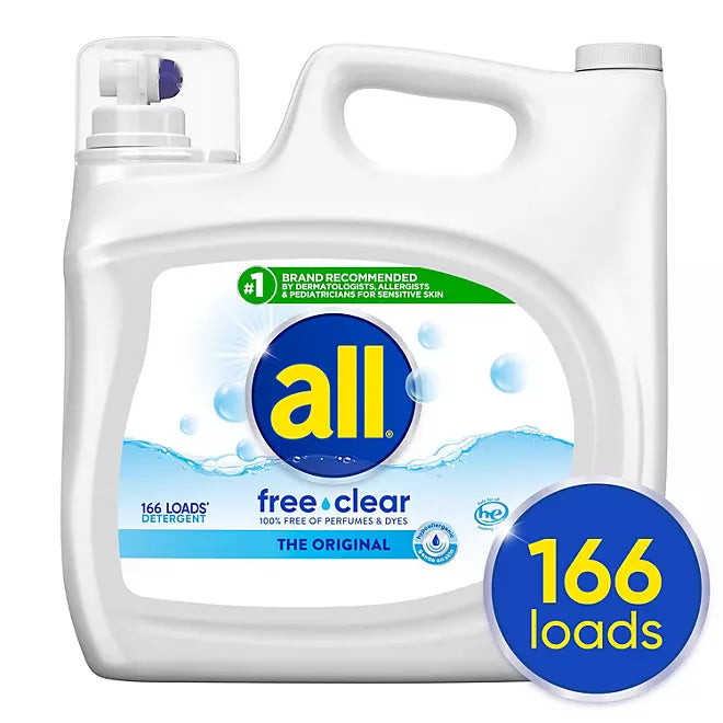 all Free Clear Liquid Laundry Detergent, The Original, 166 Loads Retailoutlet