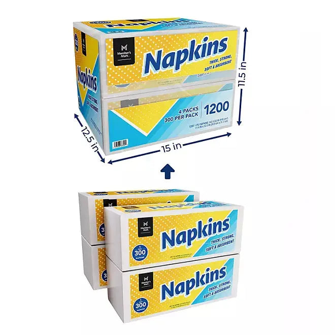 Member's Mark Napkins – 4 Packs (1-Ply) Retailoutlet