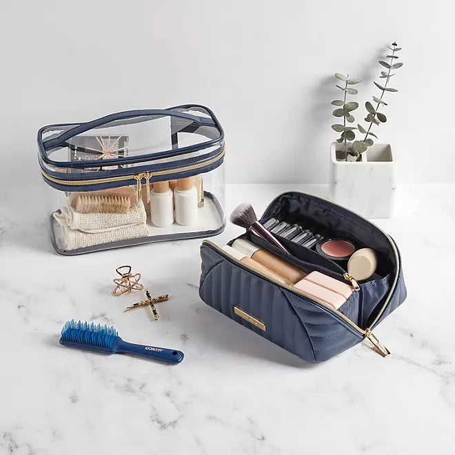 Conair Tartan + Twine Train Case Cosmetic Bag Set" Retail Outlet