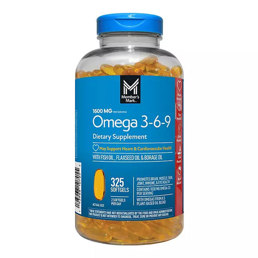 Member’s Mark Omega 3-6-9 Softgels, 325 ct. Retail Outlet