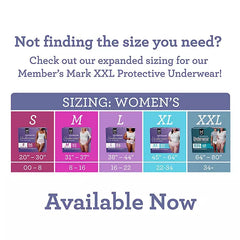 Member's Mark Total Protection Incontinence Underwear for Women – Choose Size Retailoutlet