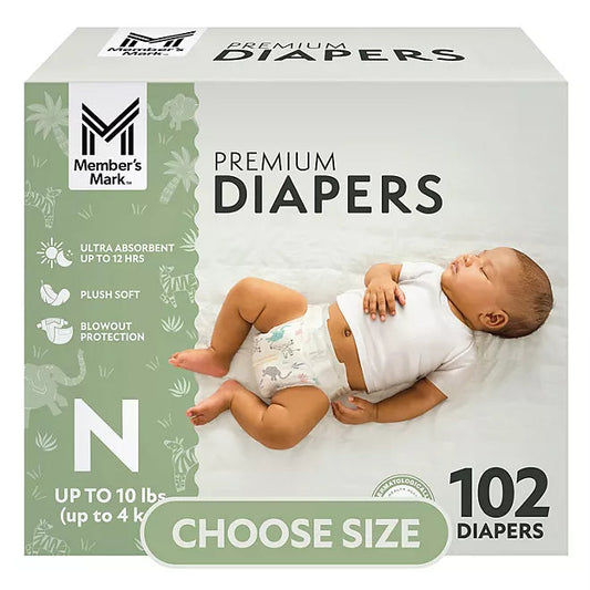 Member's Mark Premium Baby Diapers, Sizes: Newborn - 8 Retailoutlet