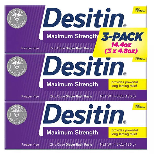 Desitin Maximum Strength Diaper Rash Paste, 4.8 oz, 3 Retailoutlet