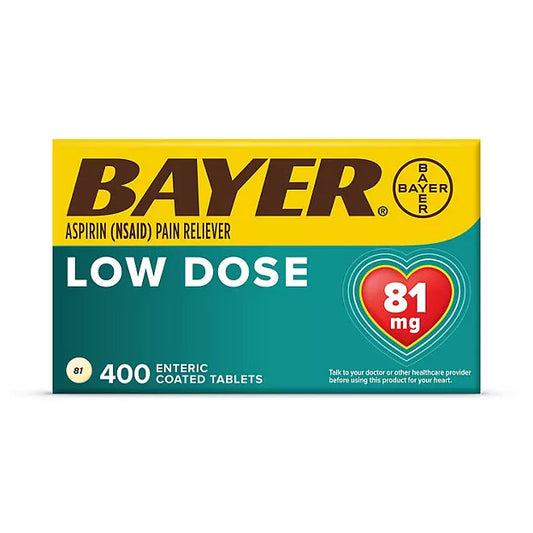 Bayer Low Dose Aspirin Pain Reliever Tablets, 81 mg., 400 ct. Retailoutlet