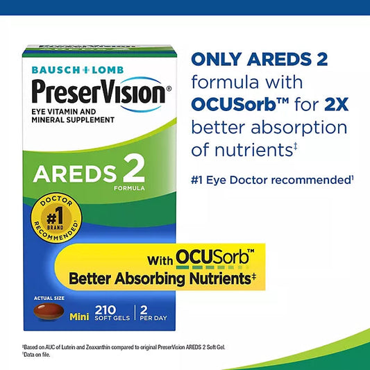 PreserVision AREDS 2 Formula Eye Vitamin Softgels, 210 ct. My Store