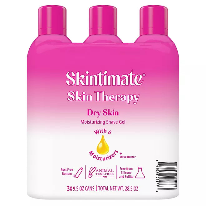 Skintimate Skin Therapy Dry Skin Shave Gel. 9.5 oz., 3 pk Retailoutlet