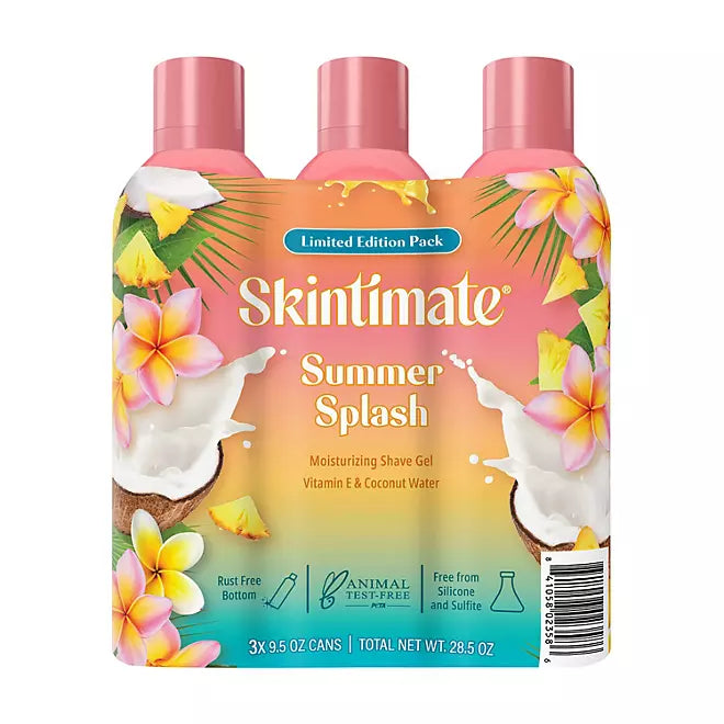 Skintimate Summer Splash Shave Gel, 9.5 oz., 3 pk. Retailoutlet