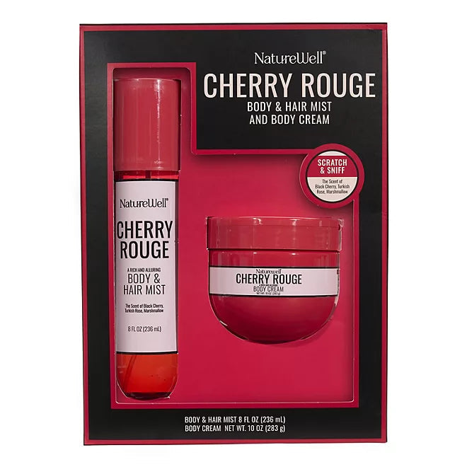 Nature Well Cherry Rouge Body & Hair Mist and Body Cream Kit Retail Outlet