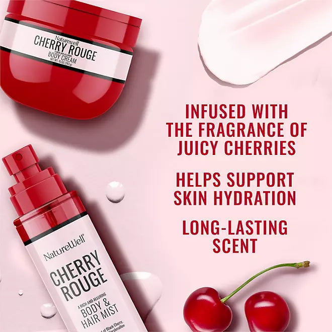 Nature Well Cherry Rouge Body & Hair Mist and Body Cream Kit Retail Outlet