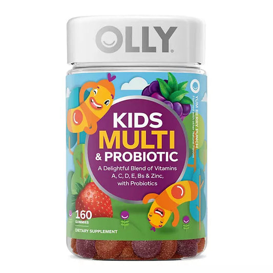OLLY Kids Multivitamin + Probiotic Gummy, Berry, 160 ct. Retailoutlet