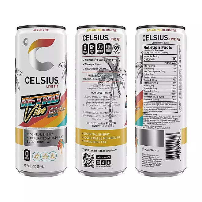 Celsius Vibe Sparkling Energy Drink Variety Pack Retailoutlet