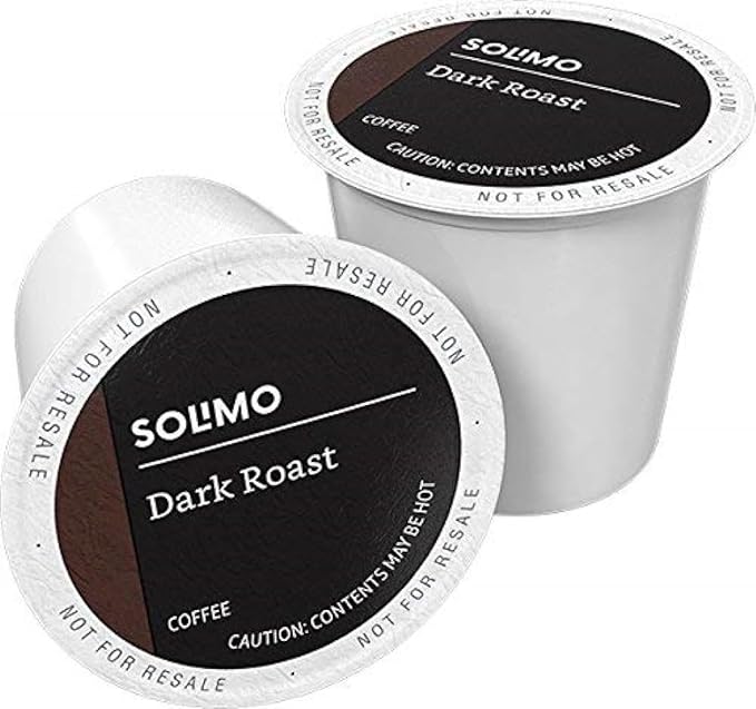 Solimo Dark Roast Coffee Pods, Compatible with Keurig 2.0 K-Cup Brewers 100 Count(Pack of 1) Retail Outlet