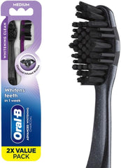 Oral-B Charcoal Toothbrushes, Medium 2ct