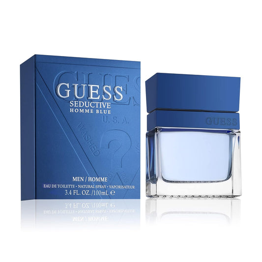 GUESS Fragrance Seductive Homme Blue Eau De Toilette Spray for Men, 3.4 fl oz Retail Outlet
