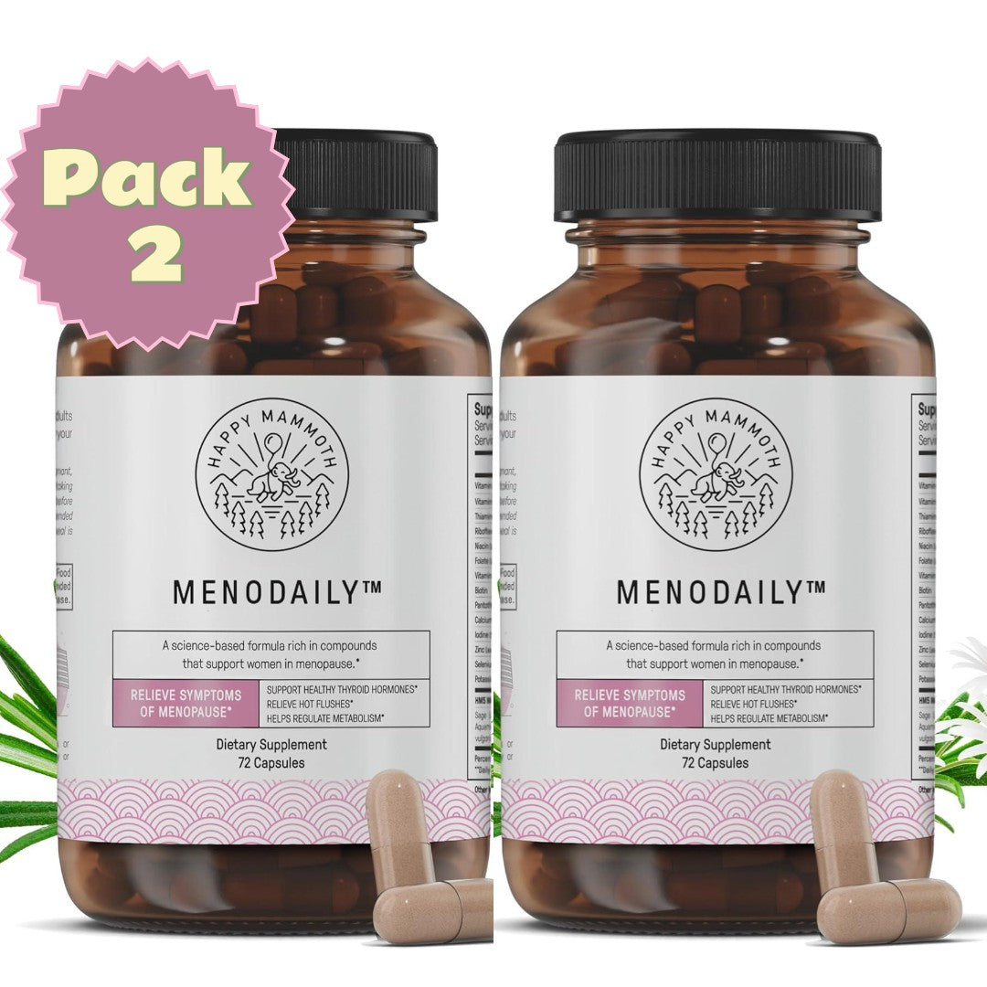 Happy Mammoth Hormone Harmony – Vegan Menopause Support | Hormone Balance, Hot Flash & Mood Relief (72 Capsules) Happy Mammoth