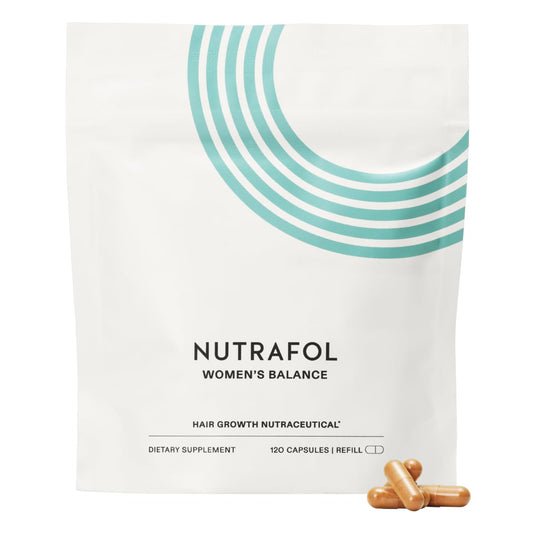 Nutrafol Women's Balance Hair Growth Supplements, Ages 45 and Up, Clinically Proven for Visibly Thicker Hair and Scalp Coverage in 3-6 Months, Dermatologist Recommended - 1 Month Supply Refill Pouch Retail outlet