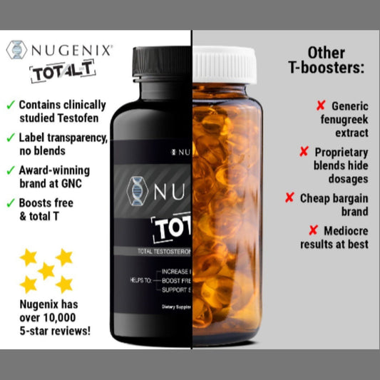 Nugenix Total-T - Free & Total Testosterone Booster - 90 Count (Two Pack) - Enhances Lean Muscle Mass & Male Vitality