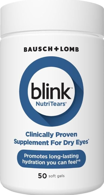 BLINK NutriTears Clinically Proven Supplement for Dry Eyes, 50 Softgels, Eye Care Supplement to Hydrate Eyes from Within for Long Lasting Relief You Can Feel BLIN