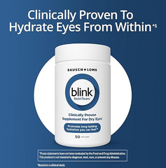 BLINK NutriTears Clinically Proven Supplement for Dry Eyes, 50 Softgels, Eye Care Supplement to Hydrate Eyes from Within for Long Lasting Relief You Can Feel BLIN