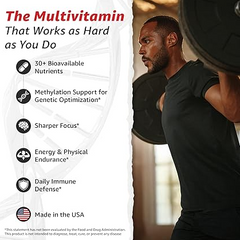 10X Health Optimize Methylated Multivitamin - 90 Capsules, 34 in 1 Formula with 800 mcg of Vitamin B12 - Methylated Multivitamin for Men & Women with 5-MTHF, NAC, Methyl B Complex - MTHFR Supplement 10X Health System