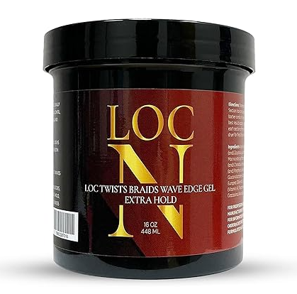Loc N Twist Braids & Edge Control Gel – Extra Hold,16oz | For Locs, Twists, Braids, Cornrows, Wraps & Edges | Non-Greasy, Natural Ingredients, All Hair Types LOCN