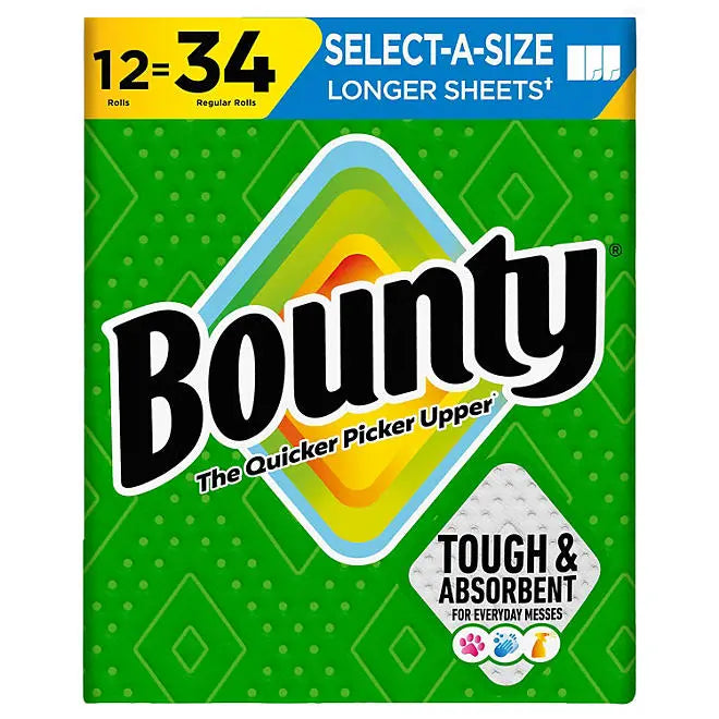Bounty Paper Towels – Select-A-Size (12 Rolls) Retailoutlet