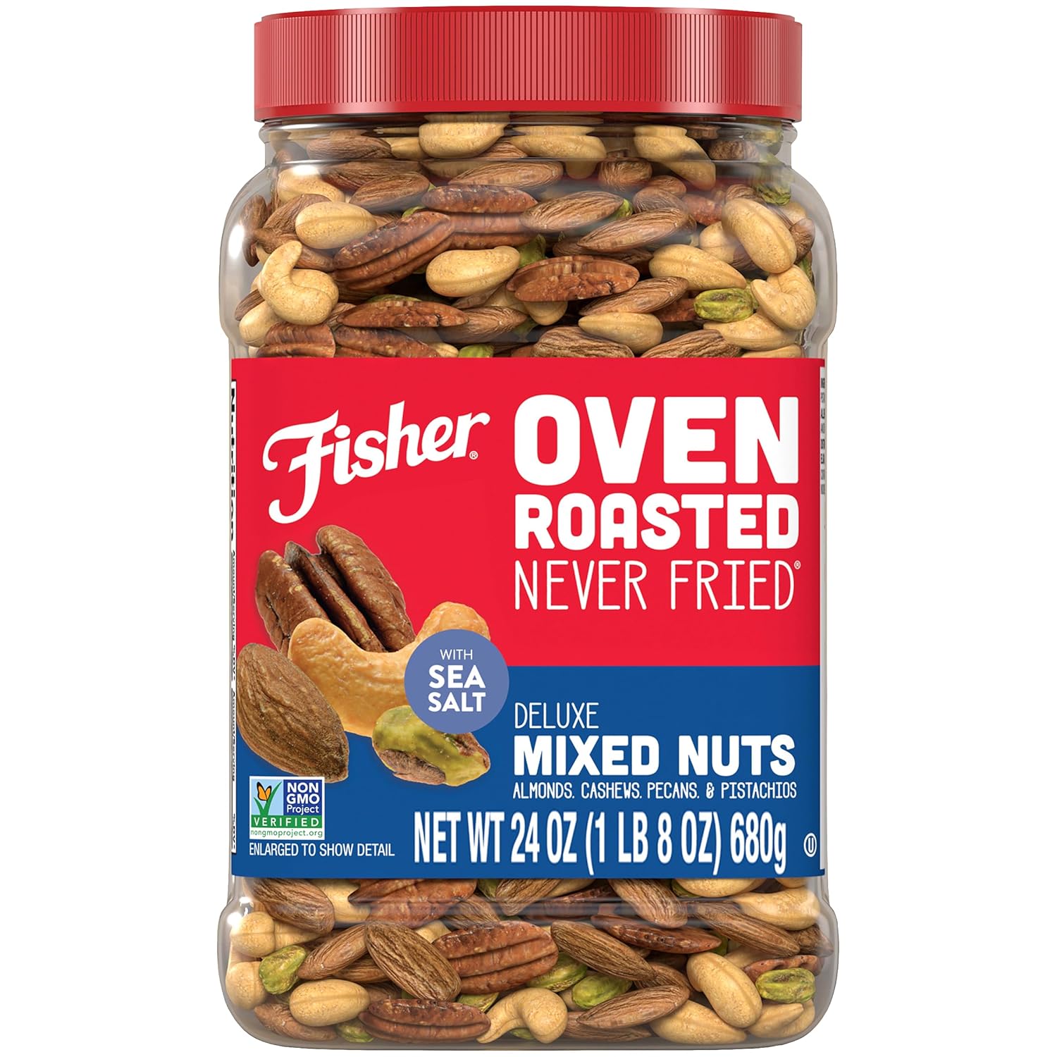 Fisher Oven Roasted Never Fried Deluxe Mixed Nuts, 24 Ounces (Pack of 1) Retail Outlet