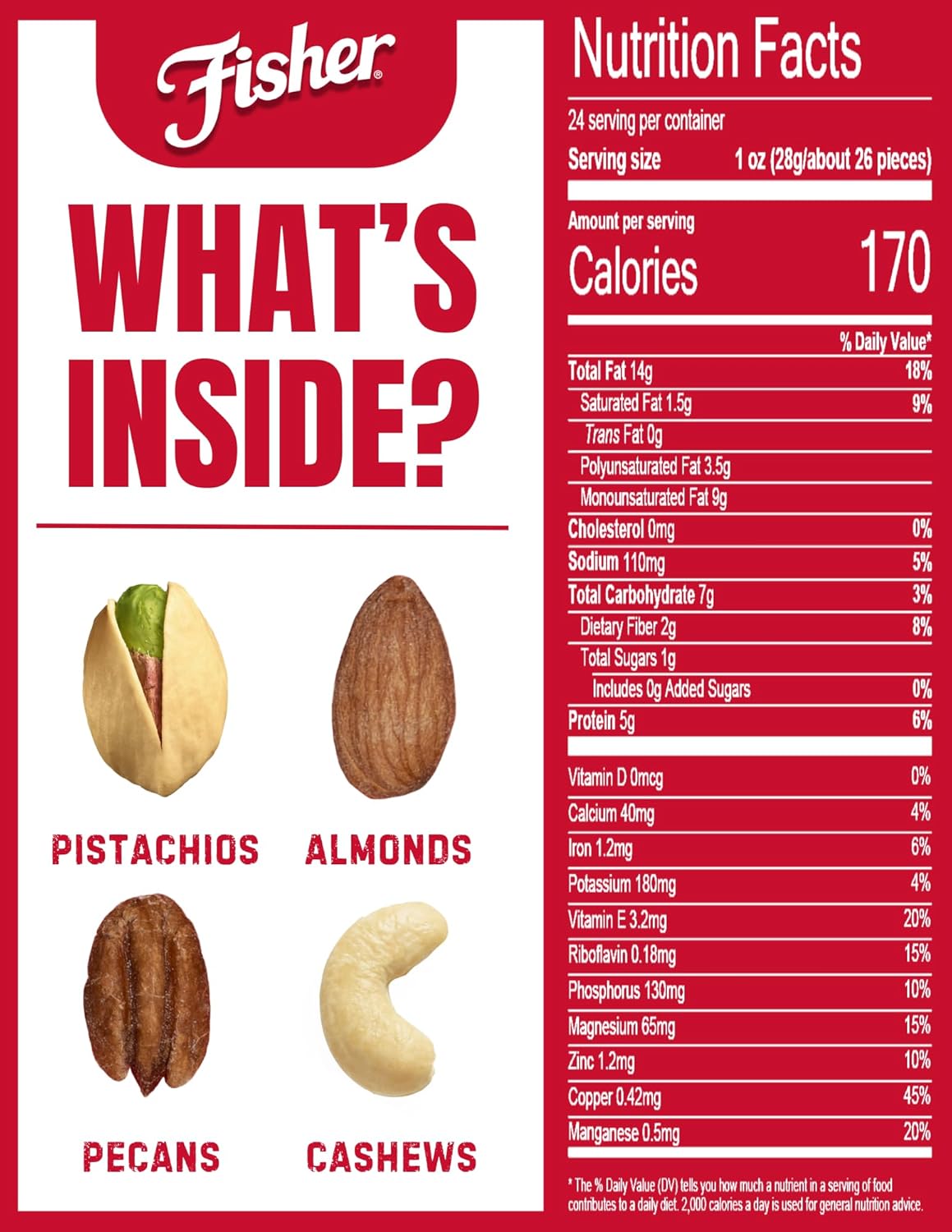 Fisher Oven Roasted Never Fried Deluxe Mixed Nuts, 24 Ounces (Pack of 1) Retail Outlet