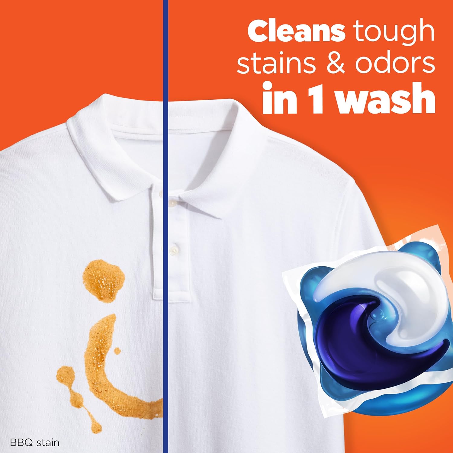 Liquid Laundry Detergent Soap Pacs, HE Compatible, Powerful 3-in-1 Clean in one Step, Built in Stain Removers, Spring Meadow Scent, 76 Count Retail Outlet