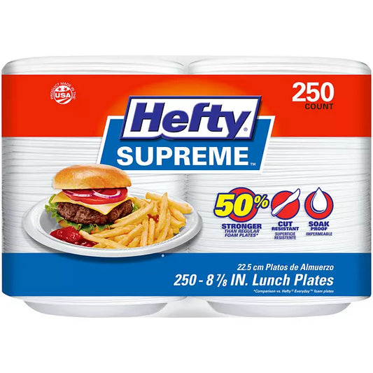 Hefty Supreme Foam Lunch Plates