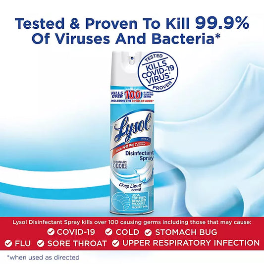 Lysol Disinfectant Spray, Crisp Linen 19 oz., 3 pk.