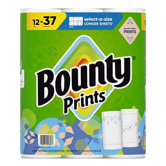 Bounty Printed Towels – Select-A-Size (12 Rolls)