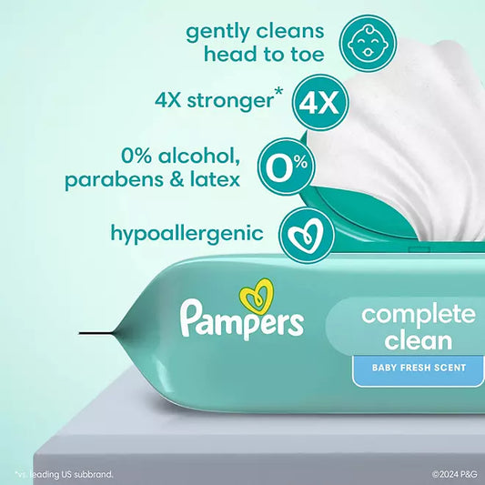 Pampers Complete Clean Baby Wipes, Baby Fresh Scent, 15 pk., 1200 Wipes