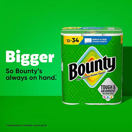 Bounty Paper Towels – Select-A-Size (12 Rolls)