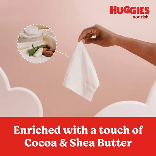 Huggies Nourish Baby Wipes, Cocoa & Shea Butter, 10 pk., 640 Wipes