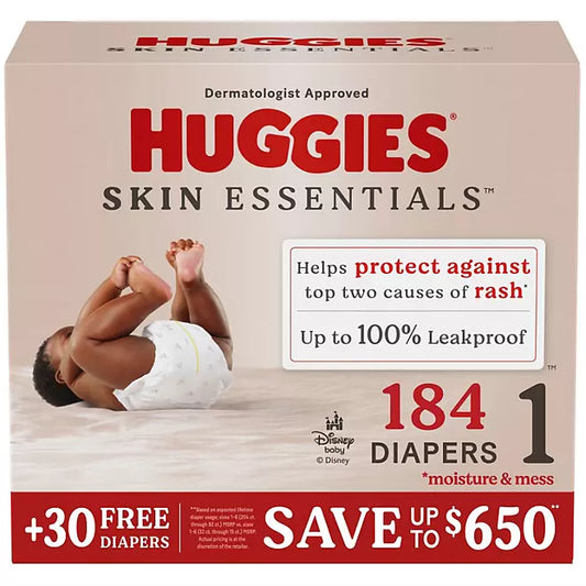 Huggies Skin Essentials Baby Diapers (Sizes 1–6)