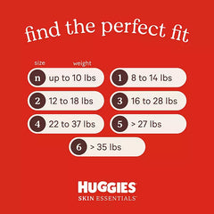 Huggies Skin Essentials Baby Diapers (Sizes 1–6)