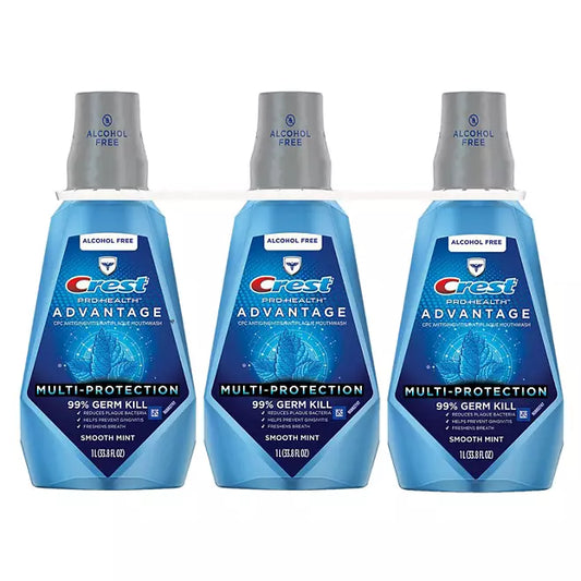 Crest Pro-Health Advantage Multi-Protection Mouthwash, Smooth Mint, 33.8 fl. oz., 3 pk