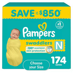 Pampers Swaddlers Diapers, Sizes Newborn–8