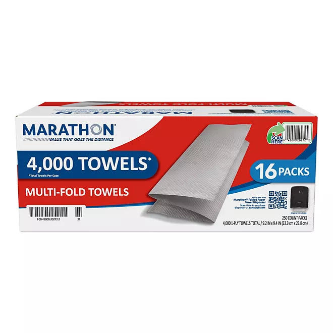 Marathon Multifold Towels – 250 Sheets/Pack